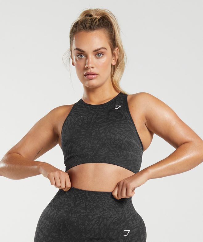 Gymshark adapter le soutien-gorge de sport sans couture animal sauvage | noir femmes 6HF28214